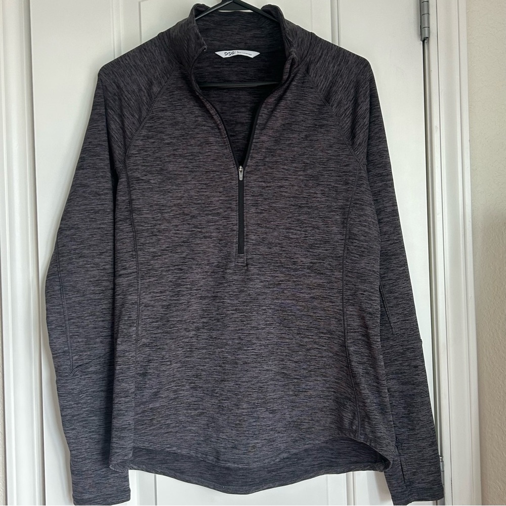 DSG Womens Gray Heather 1/4 Zip Pullover With Thumb Holes - Size L